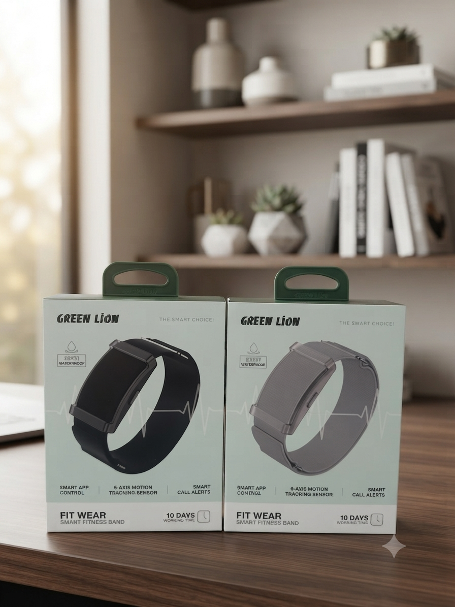 سوار اللياقة البدنية الذكي Green Lion Fit Wear بمقاومة 5ATM للماء