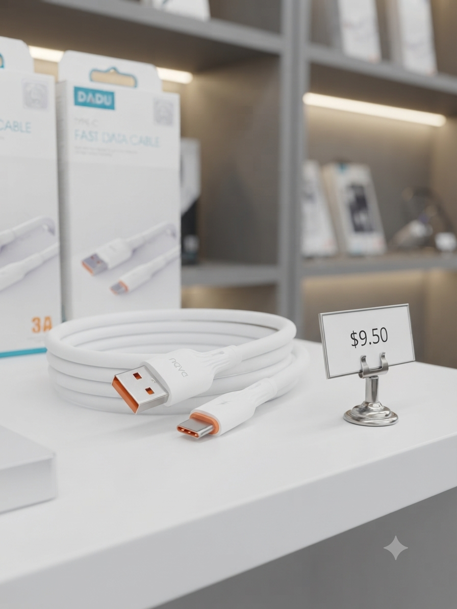 كابل شحن ونقل بيانات تيب سي سريع DADU بقوة 3A (USB to Type-C) خامة TPE 4.0 موديل DC-129 من MT mobile