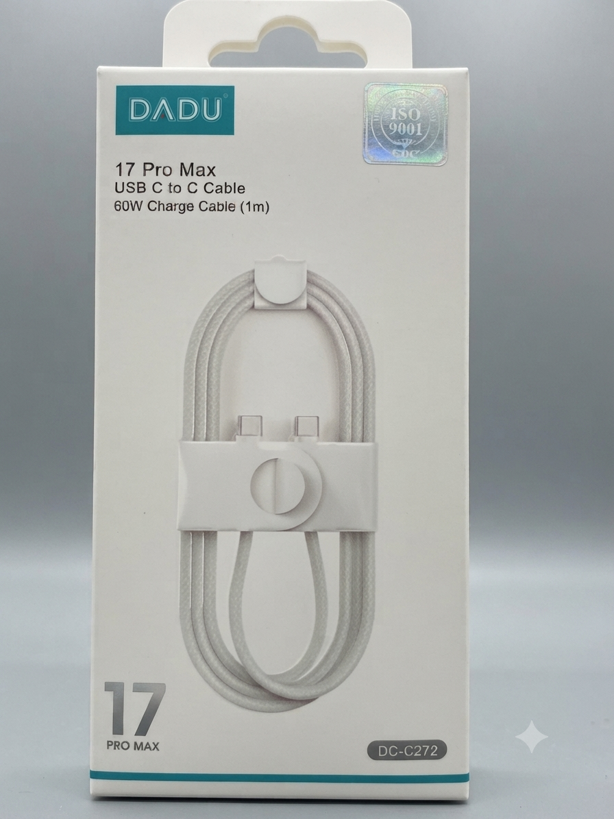 كيبل شحن DADU 17 Pro Max USB-C to USB-C بقدرة 60 واط (1 متر)