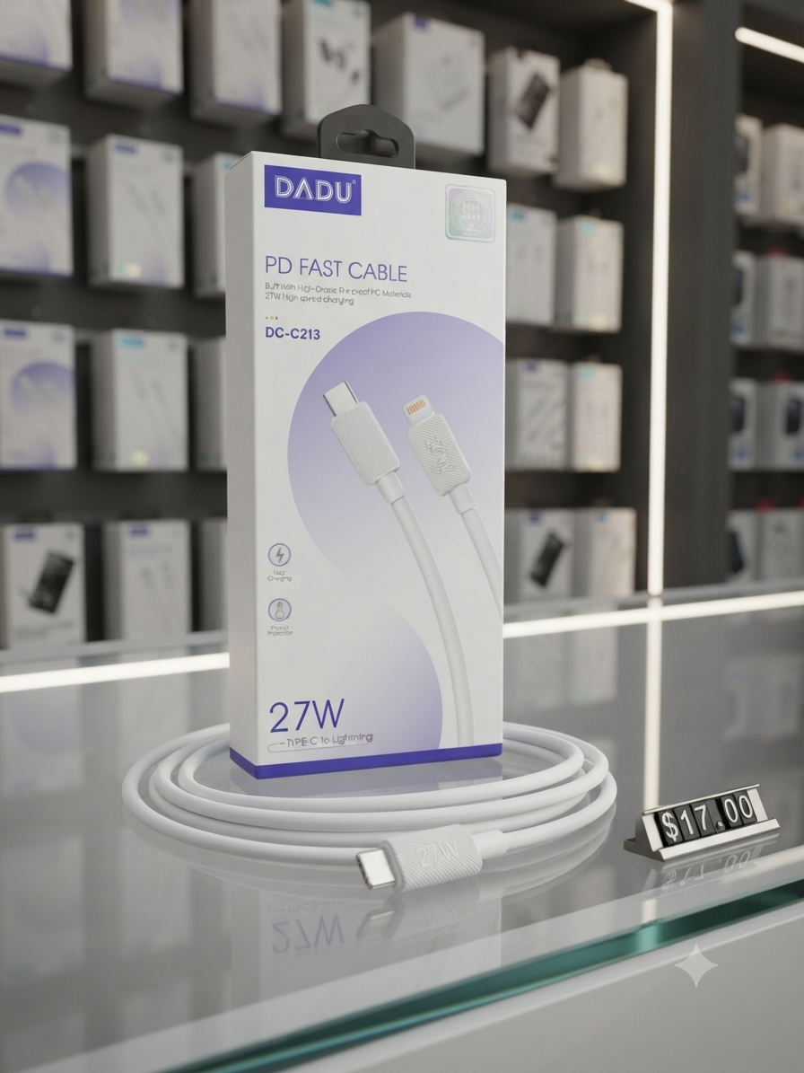 كابل شحن ايفون سريع DADU بقوة 27 واط (Type-C to Lightning) موديل DC-C213 من MT mobile